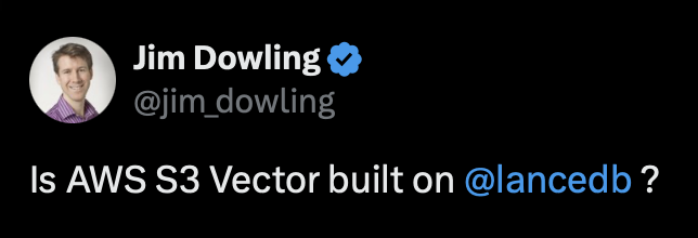 Twitter question about vector database costs